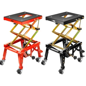 Motorcycle Center Scissor Lift Jack Hoist Stand Dirt Bikes ATV 350lbs w/ Wheels - Picture 1 of 15