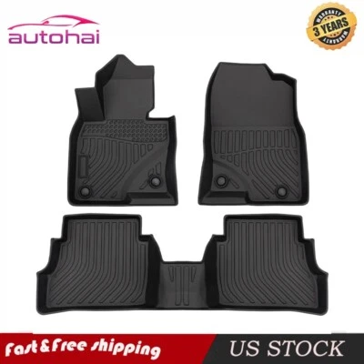 Car Floor Mats for 2017-23 Mazda CX-5 All-Weather TPE Rubber Floor Mats Black - Image 1 of 4