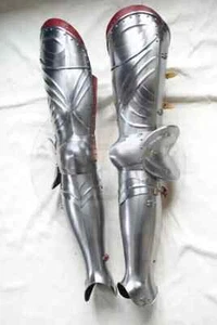 Medieval Steel Warrior Gothic Leg Armor Full Set Knight Greaves Armo8 - Picture 1 of 5