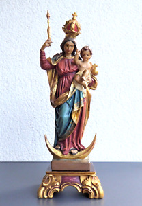 Madonna Holz Figur Maria Mutter Gottes mit Kind Heiligenfigur Holzfigur Skulptur