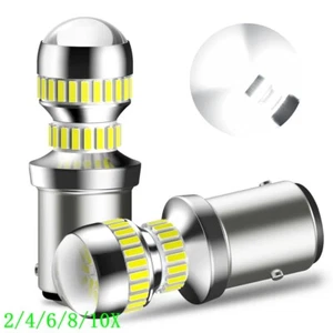 1157 LED White DRL Turn Signal Indicator Parking Brake Reverse Light Bulbs 2/10x - Picture 1 of 17