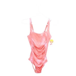 NWT LL Bean Women's BeanSport Swimwear Squareneck Tanksuit Hot Coral Sweep 12 - Picture 1 of 10