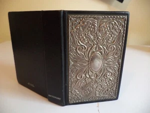 fine binding book silver plate panel cover leather little oxford dictionary - Imagen 1 de 6