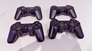 UNTESTED Bundle of 4 Sony PlayStation 3 PS3 Controllers Black SPARES/PARTS - Picture 1 of 14