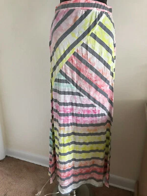 Wet Seal Women’s Pale Multi-Colored Striped Loose Long Skirt Size S Small  - Image 1 of 3