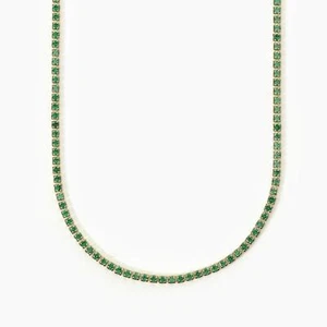 COLLANA MABINA MINI TENNIS IN ARGENTO E ZIRCONI VERDI 553471 - Imagen 1 de 3