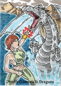Deadly Damsels & Dragons 5finity 2023 Sketch Card Limuel Pinzon V14 - Picture 1 of 2