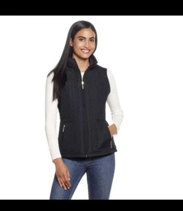 Weatherproof Ladies Quilted Plush Lined Vest in Black Size Small - Picture 1 of 6