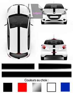 DACHSTREIFEN + MOTORHAUBEN FÜR PEUGEOT 208/207 GTI AUFKLEBER STICKER BD402-1 - Bild 1 von 1