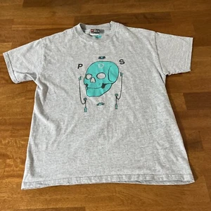 POS Skull Vintage T-shirt youth boys medium gray graphic tee Indie - Picture 1 of 7