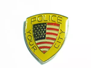 Vintage Police Your City Enamel Pin @ - Picture 1 of 3