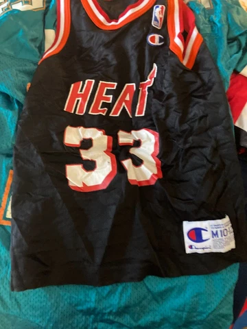 Miami Heat NBA Alonzo Mourning black vintage  champion  jersey  youth medium Cover