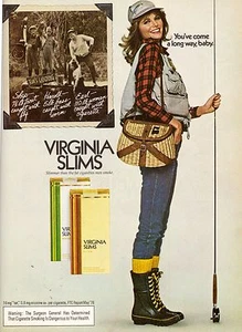 1978 Virginia Slims Cheyl Tiegs Cigarette Fishing Fisherman Sexy Vintage Ad 70s - Foto 1 di 1