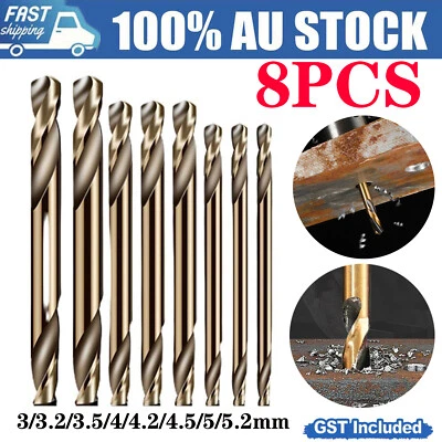 8PCS Drill Bits Set Double Head M35 Cobalt Drill Bit For HSS Stainless Steel AU - image 1 of 4