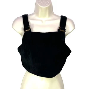 Vintage Y2k Forever 21 medium corduroy crop black whimsygoth grunge schoolgirl - Picture 1 of 8