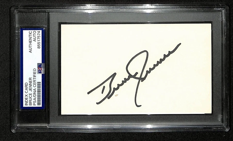 Bruce Jenner Gold Medal Olympian Signed/Auto 3x5 Index Card PSA/DNA 197019 - Image 1 of 1