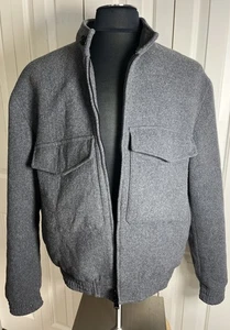 Zara Herren Filz Struktur Bomber Full Zip Four Pocket Jacke Grau Mantel Gr. XL - Bild 1 von 7