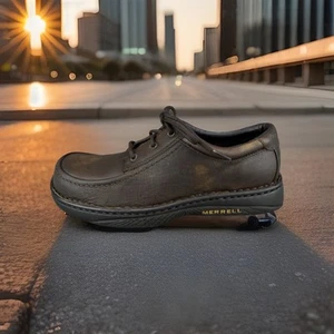 ✅*NUR LINKS* Merrell World Forum Schuhe Herren 8,5 Braun Leder Schnürschuhe Freizeit NEU - Bild 1 von 8