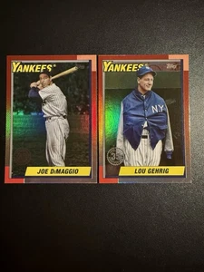 Actualización Topps 2025 Joe DiMaggio + Lou Gehrig New York Yankees Foil 1990 - Imagen 1 de 2
