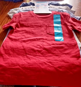 Pekkle Kids 4-pack Tees Boys Shirts Size 4T Blue striped, Gray, Blue, Red NEW - Picture 1 of 6