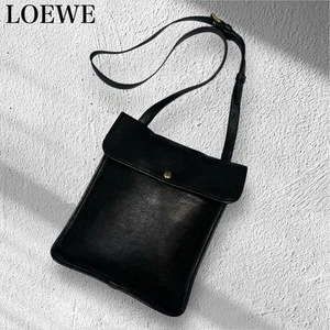 Bolso de Hombro LOEWE Anagrama Cuero Negro Vintage Para Mujer USADO DE JAPÓN - Imagen 1 de 17