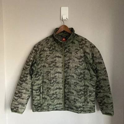 Mens Columbia Down Jacket Camo Green Puffer Omni Heat - Image 1 of 4