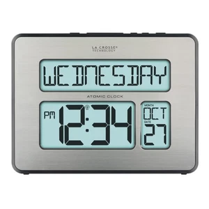513-1419BLv4-INT Backlight Atomic Full Calendar Clock with Extra Large Digits - Picture 1 of 7