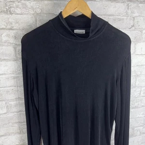 Chico's Travelers Slinky Travel Knit Mock Neck Top Black Size 2 Large - Picture 1 of 11