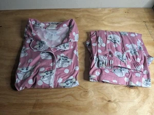 Star Wars Slumber Munki Munki Pijama Conjunto GRANDE Rosa Bebé Yoda Cintura Ancha Elástica - Imagen 1 de 12