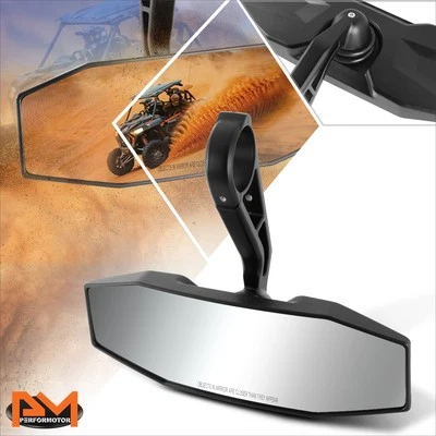 Универсальное зеркало заднего вида для вездехода с неправильной выпуклой планкой и креплением на каркас с зажимом - Изображение 1 из 4