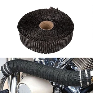 1.5M Car Exhaust Wrap Roll Glass Heat Shield Exhaust Header Pipe Heat Wrap Tape - Picture 1 of 14