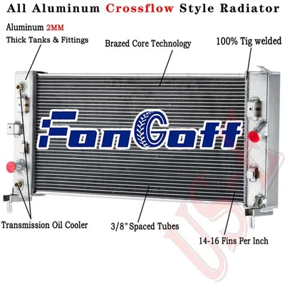 2 Row Radiator For 2006-2011 Chevy Impala/2008-2011 Buick Allure LaCrosse - Image 1 of 4