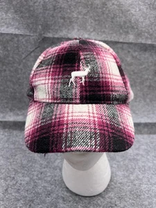 Quagga Hat Cap Strap Back Youth 4-6X Pink Black Plaid Poly Wool Blend Camp Deer - Picture 1 of 13