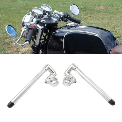 36MM Cafe Racer Bars 7/8“ Motorrad Universal Clip-On Lenker Gabelrohr Silber - Image 1 of 4