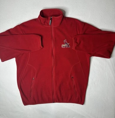 Chaqueta Antigua Vellón Cremallera Completa Cardenales Bordada Roja Para Hombre Talla L Foto 1 de 4