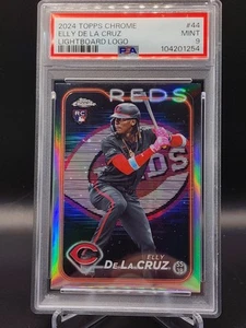 2024 Topps Chrome Elly De La Cruz 44 Lightboard Logo Rifrattore PSA 9 come nuovo RC SSP - Foto 1 di 2
