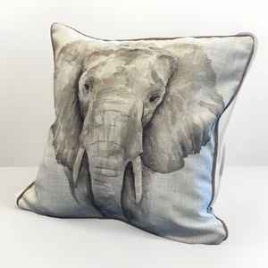 Luxury Evan’s Lichfield Elephant Safari Cushion 45cm Velvet Backed Piped - Picture 1 of 3
