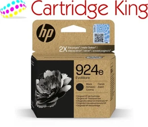 HP 924E EvoMore Black Original Ink Cartridge - 4K0V0NE - Afbeelding 1 van 1