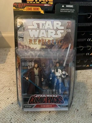 Star Wars Comic 2 Pacotes #55 Republic Obi Wan Kenobi ARC Trooper MISB - Imagem 1 de 2