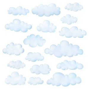 Wandsticker Wolken Himmel Wandaufkleber Kinderzimmer Babyzimmer nachtleuchtend - Bild 1 von 4