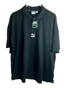 Puma Classics Oversized Short Sleeve Half Zip Polo Shirt Mens Large Black.🔥 - Picture 1 of 6