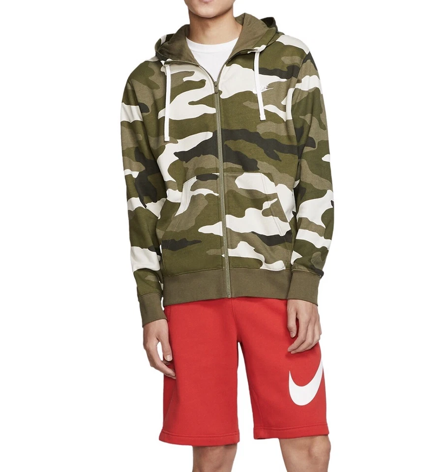 Nike Sports Wear Club Fleece Camo Hoodie Men's Size Medium sz M Hoody