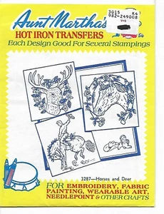 Transferencias de hierro caliente de tía Martha 3287 - caballos y ciervos - Imagen 1 de 2