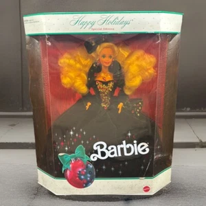 VINTAGE 1991 Happy Holidays Barbie Doll Special Edition Damaged Box - Picture 1 of 11