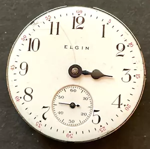 Antique 1908 Elgin Grade 324 Pocket Watch Movement Parts Good Balance 0s 7j USA - Picture 1 of 4