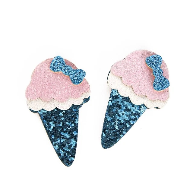 4 X Fieltro Brillo Cono Helado Adorno 30 X 50mm ROSA CLARO/AZUL Foto 1 de 1