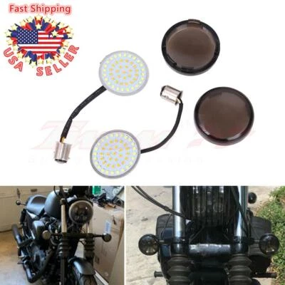 2X Smoke Lens 1157 LED Bullet Turn Signals Light Blinker For Harley Touring Dyna - Image 1 of 4