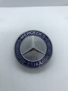 Logo Capot Mercedes Benz  Bleu 57mm Emblème CLASSE C E CLK S Neuf