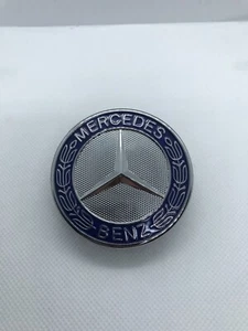 Logo Capot Mercedes Benz Bleu 57mm Emblème CLASSE C E CLK S Neuf - Imagen 1 de 3