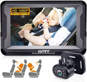 Baby Car Camera Easy Install: Clear Night Vision 2Mins Plug-Play Backseat Camera - Picture 1 of 12